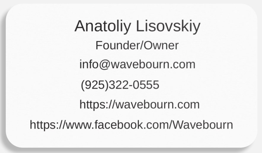 Anatoliy Lisovskiy - Wavebourn Contact Card